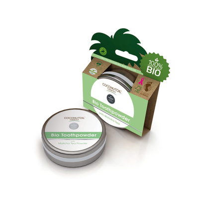 Coconutoil Bio fogpor matcha teával (50 ml)