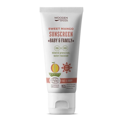 Wooden Spoon Bio naptej és testápoló mangóval SPF50 (100 ml)