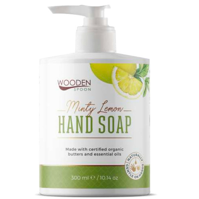 Wooden Spoon Bio folyékony kézmosó szappan – menta, citronella (300 ml)