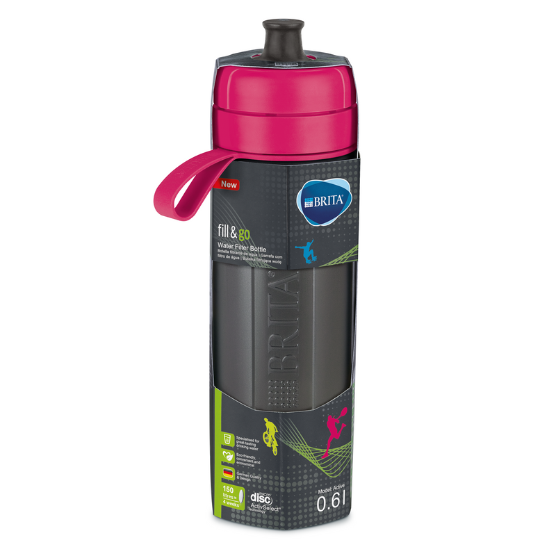 BRITA Fill&amp;Go Active Vízszűrős palack - pink (1 db)