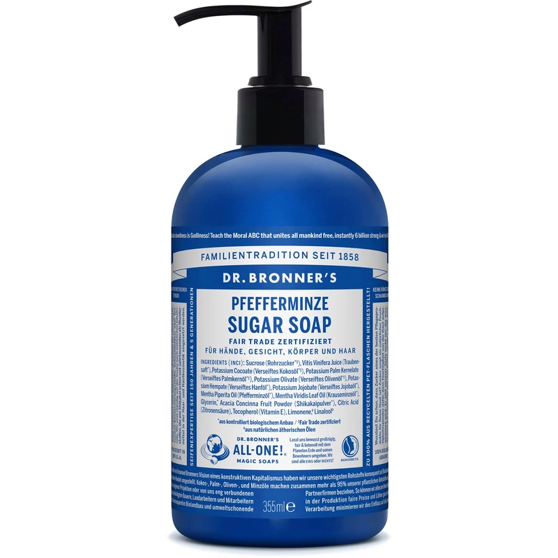 Dr. Bronner's Borsmenta bio nádcukros szappan (355 ml)