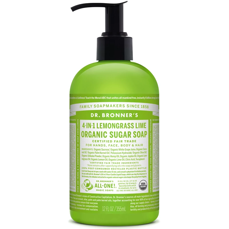 Dr. Bronner's Citromfű-lime bio nádcukros szappan 