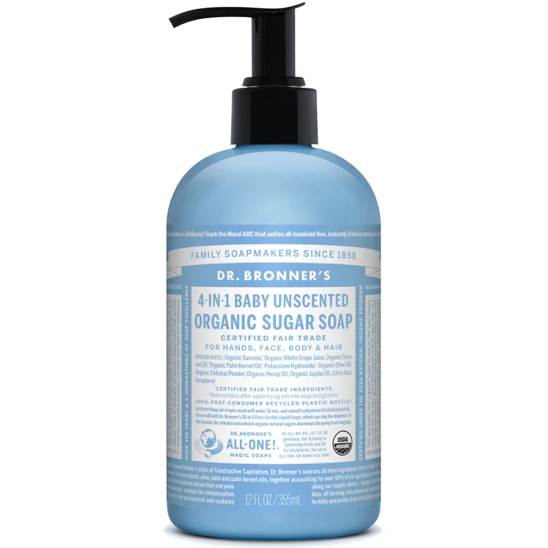 Dr. Bronner's Illatmentes bio nádcukros szappan 