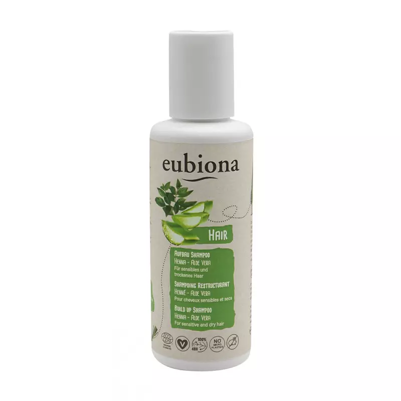 Eubiona Tápláló sampon: henna-aloe vera - érzékeny, száraz hajra