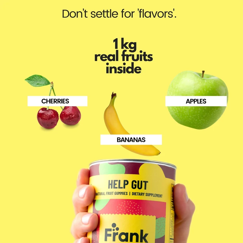 Frank Fruities Help Gut étrend-kiegészítő - egészséges bélműködés (200 g)