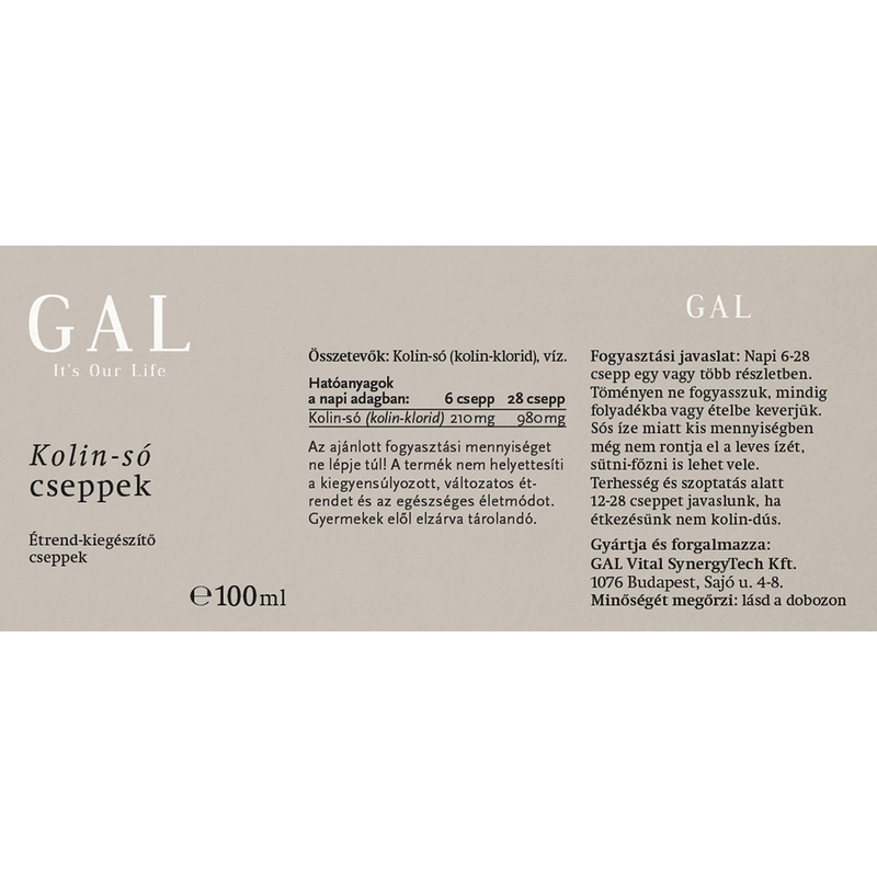 GAL Kolin-só cseppek (100 ml)