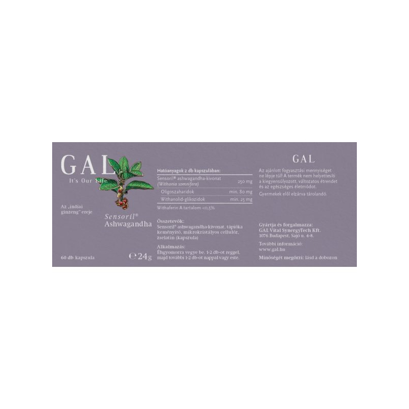 GAL Sensoril® Ashwagandha kapszula (60 db)