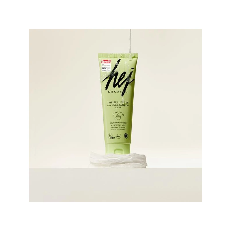 Hej Organic The Beautifier Kaktusz arclemosó és peeling gél (125 ml)