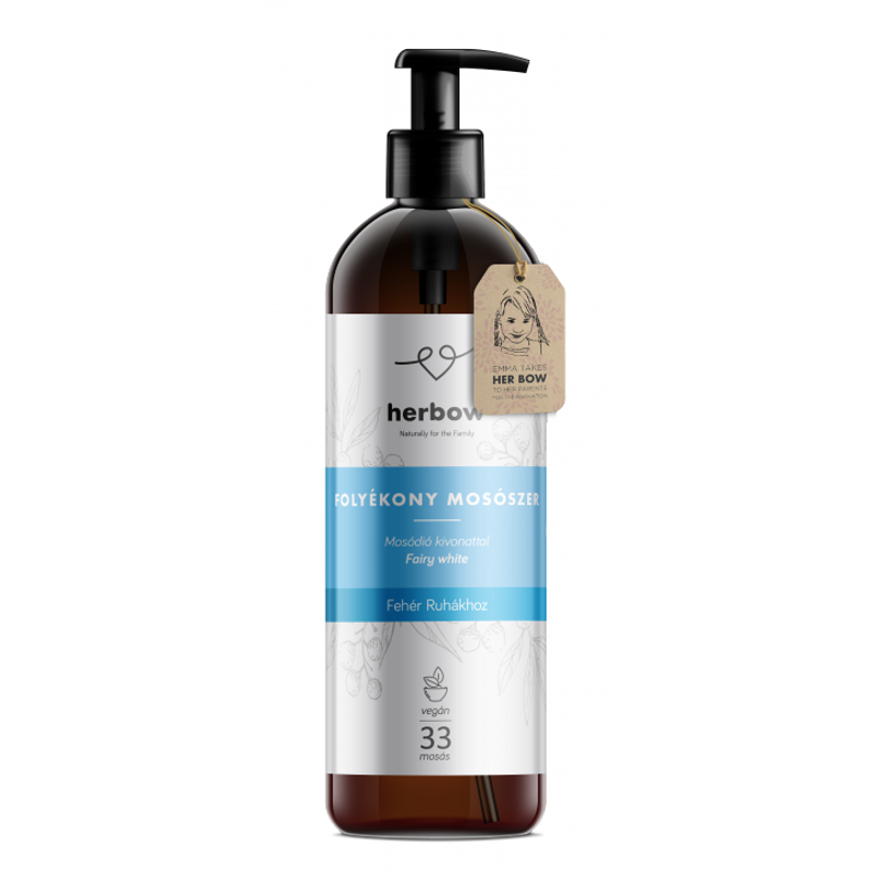 Herbow Folyékony mosószer fehér ruhákhoz - friss illat (1000 ml)