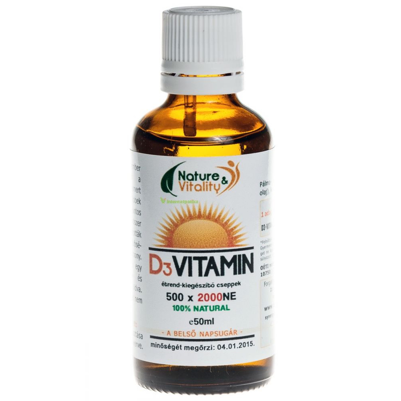 Nature &amp; Vitality D3 vitamin 500×2000NE (50 ml)