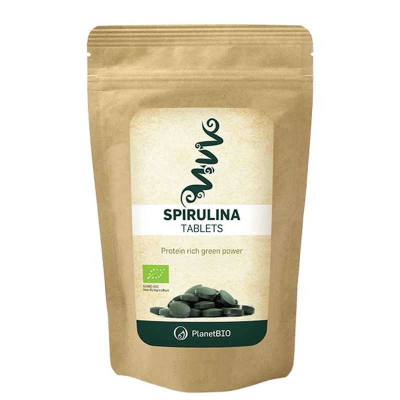 PlanetBio Organikus spirulina tabletta (180 db)