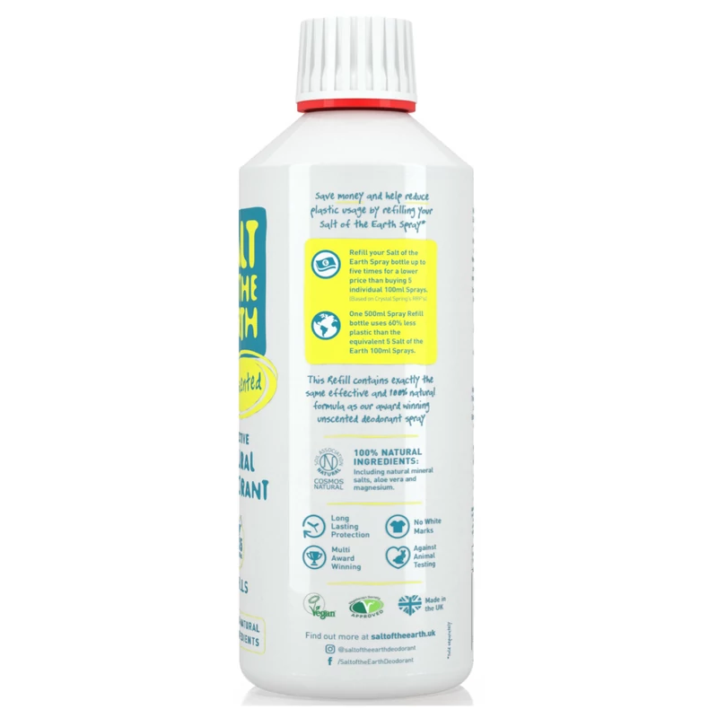 Salt of the Earth Illatmentes dezodor spray - utántöltő (500 ml)