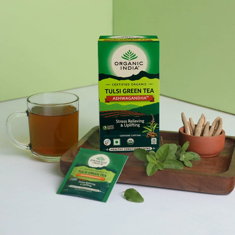 Tulsi filteres tea - Tulsi zöld tea - ashwagandha (25 db)
