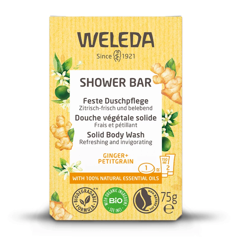 Weleda Frissítő szilárd tusfürdő - gyömbér, keresű narancs (75 g)